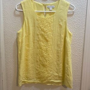 Coldwater creek  Yellow Sleeveless Top M